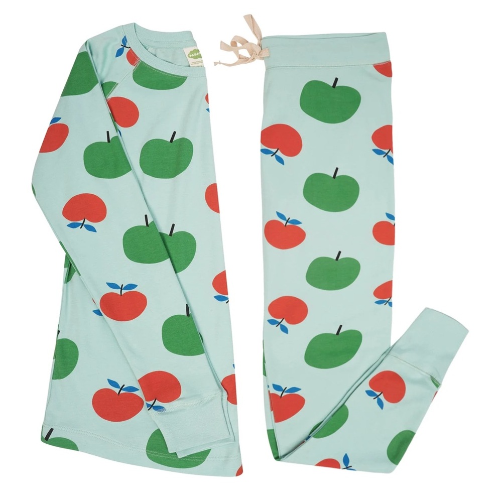 Parade Apple Pure & Dreamy Jammies in Mint with Apple Print NWOT M